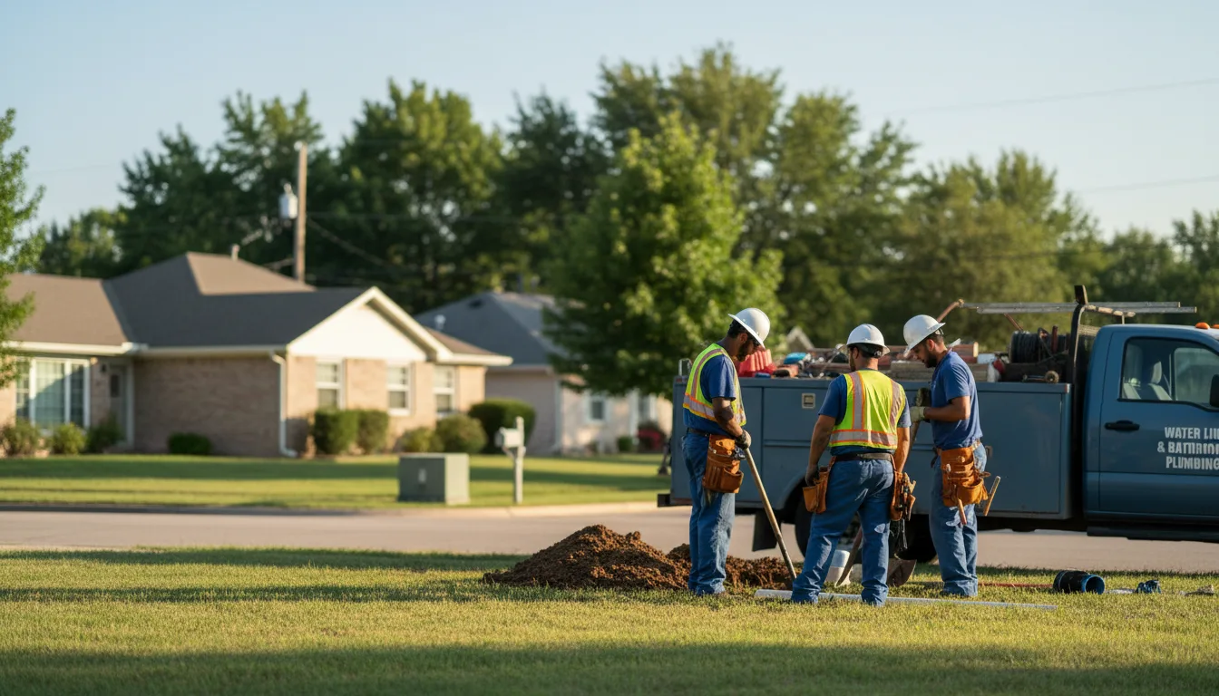 Residential water line and bathroom plumbing service in Chatfield, TX